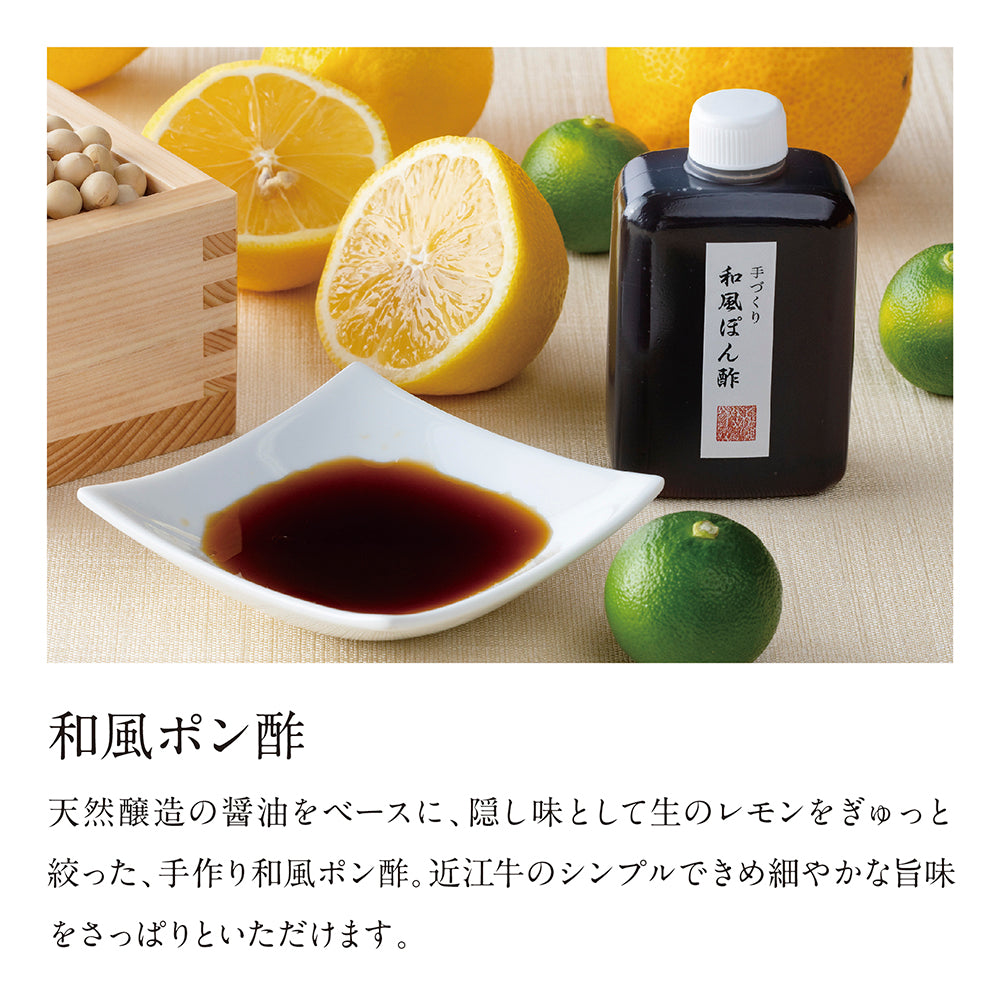 近江牛包みハンバーグ9ヶ（和風ポン酢1本、デミグラスソース1本、和風オニオンソース1本）（冷凍限定商品）